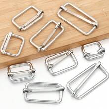 10 chiếc khóa trượt điều chỉnh được hình chữ Nhật, khóa lăn kim loại, phụ kiện tự làm ví, túi xách, dây đeo thắt lưng. - bạc - Xem 6