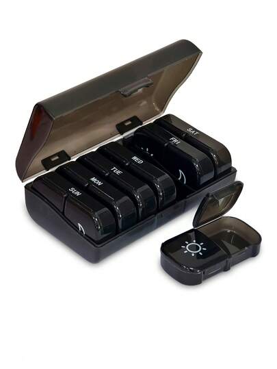 2 Times/Day Pill Organizer, AM PM 7 Day Pill Organizer, 2 Times/Day 7 Day Pill Organizer, 7 Day Travel Pill Organizer, Medication Vitamin Fish Oil Supplement Organizer