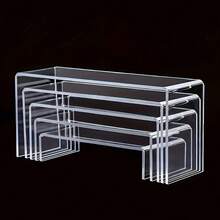 5-Tier Transparent Acrylic Cupcake Stand, Dessert Display Stand, Transparent Display Stand, Rectangular Widened Layered Display Stand, Elegant Tiered Dessert Display Tree, Desktop Display Stand, Used For Dessert Display, Cake Display At Parties, Birthday Party, Wedding Table Decor, BabyShower - Multicolor - View 10