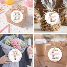 100 buah Label Gantung Bulat dengan Logo Kustom, Label Hadiah Pernikahan Kustom, Kartu Ucapan Terima Kasih yang Dipersonalisasi, Cocok untuk Pernikahan, Ulang Tahun, dan Acara Bridal Shower - Label Gantung Kertas - MultiWarna - View 8