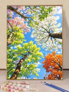 40x50cm/16x20in 四季彩色樹 DIY 數位油畫手工藝品 家居裝飾 成人節日禮物 - 40*50厘米 - 查看 6