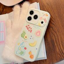 GUCADI 刺绣绿色绘画水果系列夏季绘画水果 17 Pro Max 手机壳，兼容 Apple 16、15、14、13。它具有小众、全覆盖软壳的特点，散发着清爽的夏日气息，甜美、少女、韩式风格、清新、小众、ins 风格、网红风。 - 繡綠 - 查看 9