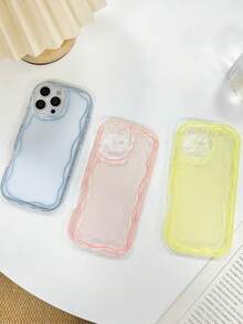 Bộ 3 ốp lưng mềm màu kem trơn, viền lượn sóng, màu xanh dương/vàng/hồng, tương thích với iPhone 17/17 Pro Max, 16/16 Pro/16 Pro Max, 15, XR, 7P/8P, P12 Pro Max, P13 Pro Max, P14 Pro Max, P13, P14, P11, P12, P14, XS/S/XS Max/7/8, ốp lưng điện thoại dày dặn, dễ thương và thời trang. - Nhiều màu - Xem 2