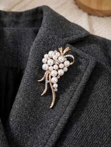 Broches fleuries de perles à la mode - épingles de revers élégantes pour femmes, accessoires de bijoux unisexes pour les fêtes décontractées / cadeaux pour amis, décorations - fleur de perle - Voir 15