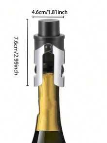Reusable Champagne Stopper Vacuum Preserver, Suitable For Champagne, Prosecco, Cava, Black - Multicolor - View 2