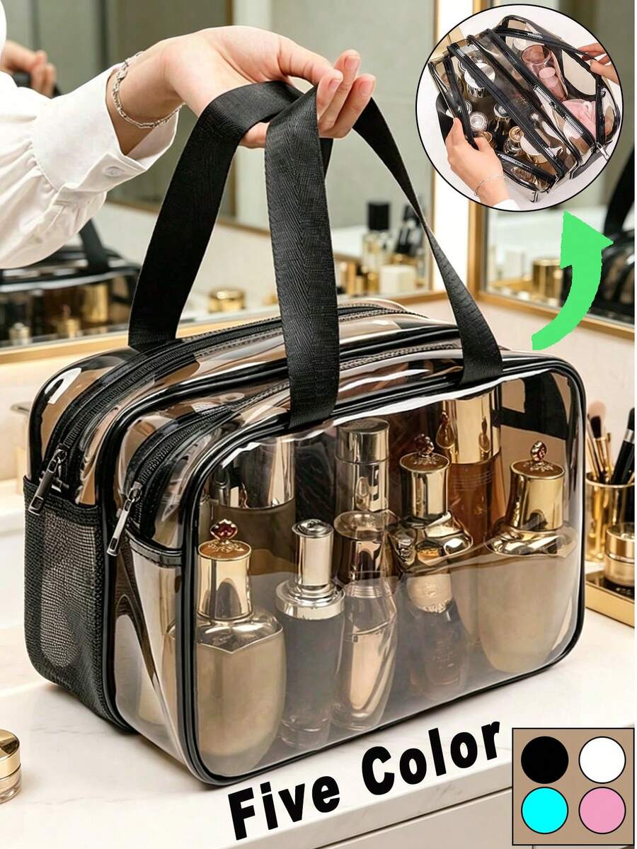 1 túi đựng mỹ phẩm hai lớp chống thấm nước dung tích lớn, túi đựng đồ dùng vệ sinh cá nhân đa năng dùng trong mùa hè, túi trang điểm phòng tắm, phụ kiện du lịch, quà tặng tốt nghiệp, quà tặng Ngày của Mẹ, quà tặng sinh nhật, quà tặng cho phù dâu.