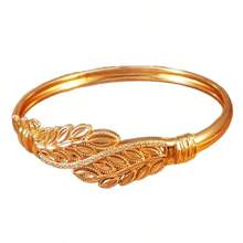 1 chiếc vòng tay mạ vàng đính đá Cubic Zirconia, kiểu dáng hở, trang sức thanh lịch dành cho nữ, phù hợp đeo hàng ngày và dự tiệc. - Vàng - Xem 7