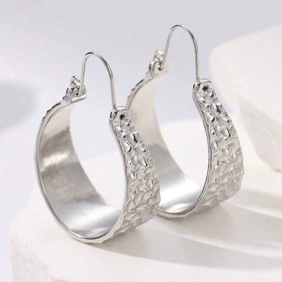 Một đôi bông tai cổ điển và tối giản, lựa chọn quà tặng tuyệt vời cho những buổi gặp gỡ hàng ngày và các dịp lễ hội. - Bạc - Xem 1