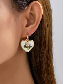 1 pièce Charme de cœur de cowboy/cowgirl occidental en émail pour la création de bijoux - Pendentif thème sud-ouest pour collier, bracelets, boucles d'oreilles - Far West, cactus, cowboy, cowgirl, bottes, accessoires de bijouterie cheval - Multicolore - Voir 5