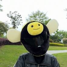 New Cute Bee Plush Helmet Cover Anti-Scratch Warm Helmet Protector For Full & Modular Helmets - Yellow - View 7
