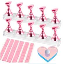 Magnetic Fake Nail Holder, Reusable Clay For Nail Art Practice And Painting, Suitable For Home DIY Beginners And Nail Salon Supplies - Multicolor - View 11
