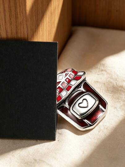1pc Simple Unique 925 Hot Selling Sterling Silver Enamel Berry Sweet Charm Light Cable Chain Bohemian Style High-End Light Luxury DIY Pendant Women Fine Jewelry Gift Best Gift For Valentine's Day Mother's Day Juneteenth Wedding Independence Day, Designer Collection By Jamesina Design By Jamesina