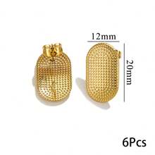 6 chiếc khuyên tai hình bầu dục bằng thép không gỉ 304 mạ vàng 18K, có móc cài, phụ kiện làm khuyên tai phẳng, không gây dị ứng và chống oxy hóa. - Hoa tai - Xem 8
