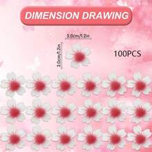 100pcs Edible Flower Cupcake Decorations, Sticky Rice Paper Cake Toppers For Wedding Birthday Party Cake Food Decor Frosting And Decoration - Multicolor - View 2