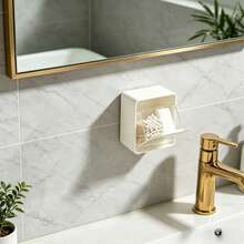 Bộ 2 hộp đựng đồ dùng nhà tắm treo tường, hai ngăn, dùng để đựng tăm bông, miếng bọt biển, bông tẩy trang. - Nhiều màu - Xem 5