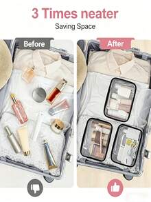 Transparent Toiletry Bag - Transparent Travel Storage Bag With Zipper Closure, Shower And Hair Care Partition Labels, Unisex Transparent Makeup Bag, Suitable For Gym, Vacation, Business Trip - Portable Bathroom Storage Bag, Gym Accessories, Minimalist Design, Durable - View 2