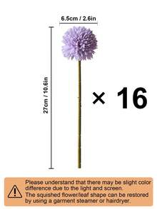 1/4/8/16支人造菊花、蒲公英、绣球花束，适合作为礼物送给朋友、新娘，也可用于婚礼装饰，还可用于家居、办公室、咖啡馆、派对、情人节、生日、毕业典礼、秋季装饰等场合。 - 淡紫色 - 查看 14