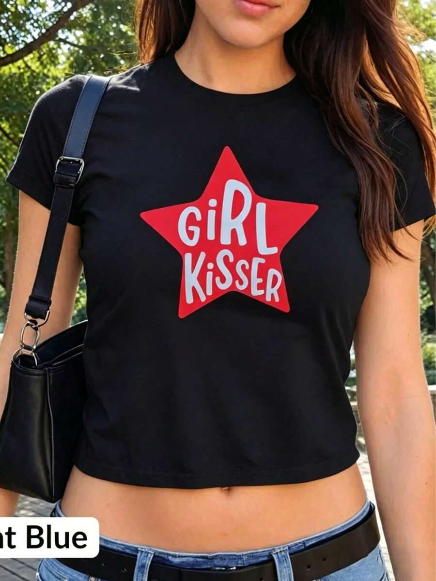 [Crop Top] Lesbian Pride Crop Top, Funny Girl Kisser Tank, LGBTQ Shirt,  Pride Party Crop Tank, Lesbian Pride Gift For Her, Pride Month Shirt2026 - 黑色 - 查看 1