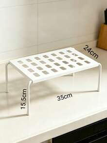 1个多功能塑料收纳架，紧凑型桌面整理架，适用于厨房调料、卧室闹钟、浴室洗漱用品、办公用品等，节省空间的低矮设计，轻巧耐用的塑料收纳架，适用于家庭、客厅、卧室、厨房、办公室等场所。 - 彩色 - 查看 6
