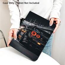 1个翻盖式平板电脑保护套，带笔槽，兼容三星A9/A9+/S9/S9FE/A11/A11+/S11/S10 FE/S10 FE+/S10 Lite，也兼容苹果A16 2025、Air 11/13、M3 2025、Mini 7 A17、Pro 2024、荣耀、Matepad SE 11等热门机型，黑色赛车图案，自动休眠/唤醒功能，适合作为返校、情人节、节日礼物。 - 彩色 - 查看 4