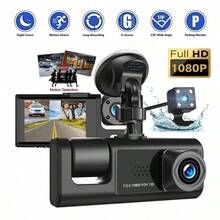 1个3通道1080P全高清双镜头行车记录仪，前后录像，2英寸显示屏，循环录像，150mAh电池（不含SD卡） - 彩色 - 查看 8