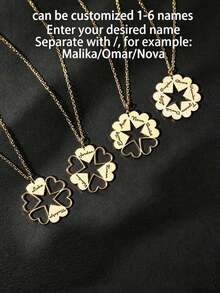 Collar personalizado de mujer con pétalos delicados y corazón con forma de múltiples nombres, se pueden personalizar de 1 a 6 nombres, regalo único para el Día de la Madre, símbolo familiar, regalo para miembros de la familia, collar familiar personalizado con múltiples nombres en forma de corazón, regalo de Navidad, regalo de Acción de Gracias, adecuado para uso diario y como regalo - Multicolor - Ver 4
