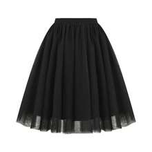 Falda tutú para mujer, falda Retro de los años 50, fiesta de tul, enagua Rockabilly de Ballet, vestido de baile, falda de malla para Cosplay - Negro - Ver 4