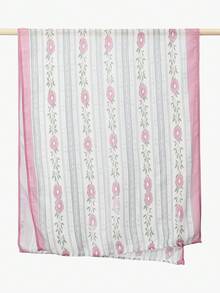 1 pièce Foulard tête femme à imprimé floral, foulard hijab transparent de haute qualité à impression numérique, châle à bord large respirant et doux, style de rue décontracté pour un port quotidien, convient pour toutes les saisons pour assortir les robes, essentiel de voyage, serviette de plage - Rose et vert - Voir 4