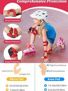 Bộ 6 miếng bảo vệ đầu gối và khuỷu tay cho trẻ em (3-12 tuổi) khi trượt patin, đạp xe, trượt ván, trượt inline và xe scooter. - Nhiều màu - Xem 5
