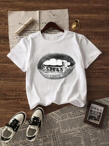Men's Casual Skull Crew Neck Short Sleeve Summer T-Shirt - White - View 2