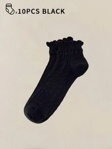 100只/80只/40只/30只装 女士隐形短袜，低帮袜，白色短袜，黑色短袜，女士袜，可爱袜，女童袜，踝袜，防滑设计，透气吸湿，柔软舒适，适合日常穿着 - 彩色 - 查看 24