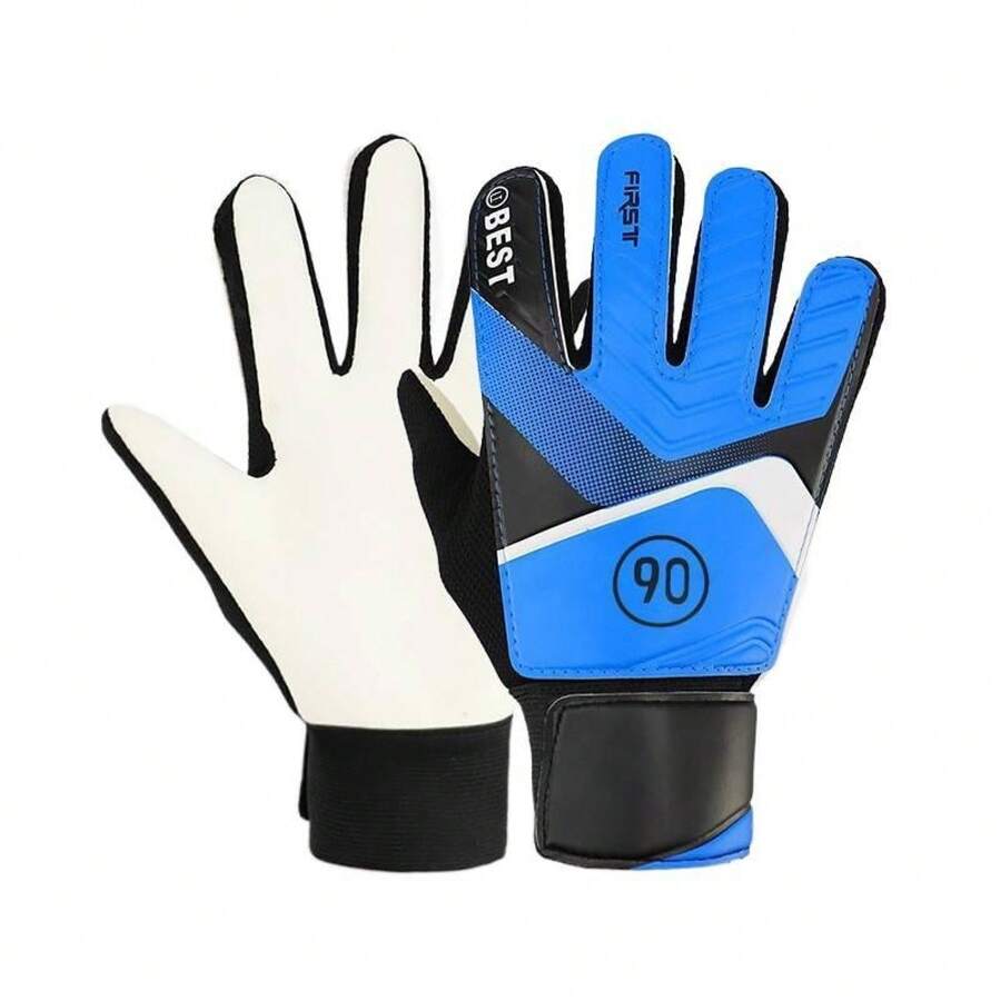 Guanti da portiere per bambini delle scuole elementari, competizioni giovanili professionali, guanti da portiere per bambini, comodi e traspiranti. - Blu - Visualizzare 1