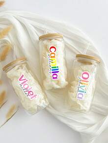 Custom Name Stickers Personalized Text Rainbow Glitter Name Labels Self-Adhesive Waterproof Stickers For School, Notebook, Water Bottle, Stationery - Multicolor - View 7
