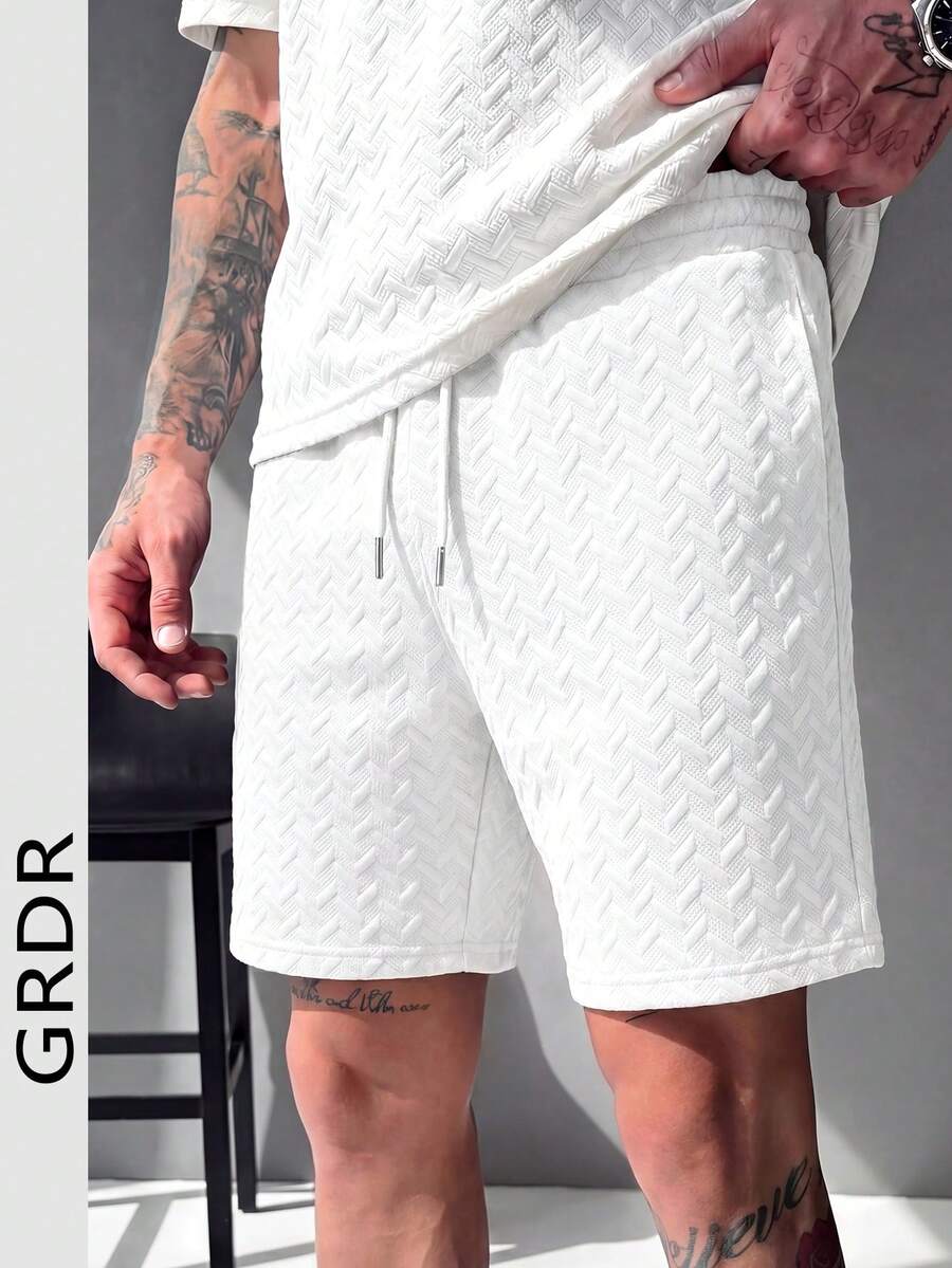 GRDR Men's Fashionable Casual Knit Pants, Versatile For Spring And Summer - White - View 1