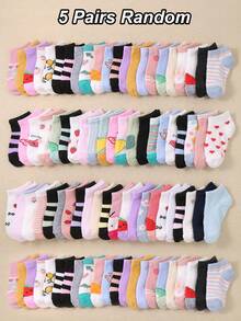 1/5/10/20 Pairs Random Color Low-Cut Socks, Outdoor Sports Socks, Summer Essential Breathable Invisible Socks, Comfortable Casual Daily Socks, Solid Color Short Tube Socks For Boys & Girls Aged 1-16 - Multicolor - View 14