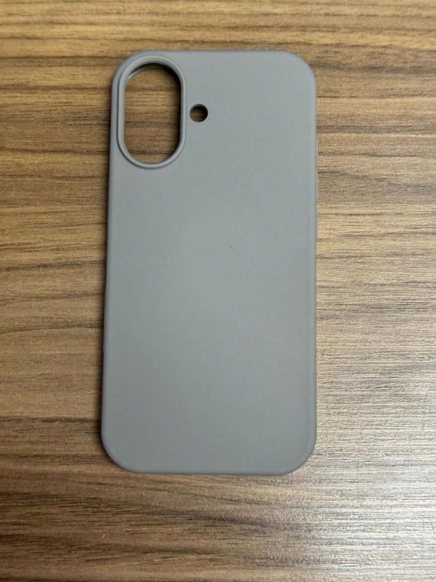 Premium Velvety Silicone Phone Case IP17 Open Camera Protective Case With Apple Logo - Medium Gray - View 1