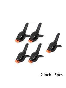 Clip de plástico de 2 pulgadas, clip pequeño para telón de fondo, pinza de resorte resistente, adecuado para manualidades, soporte de telón de fondo, carpintería, estudio de fotografía, negro - A - Ver 8