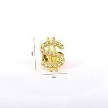 1 pièce Pendentif long de style vintage unique en diamant avec symbole dollar, chaîne pour pull, chaîne à capuche, unisexe de mode de luxe hip-hop - Or jaune - Voir 11