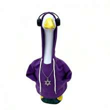 Porch Goose Outfit Cool Hip Hop Hoodie With Headphone And Necklace Garden Decoration - B - View 6