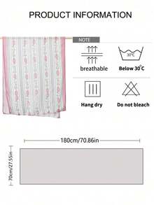 1 pièce Foulard tête femme à imprimé floral, foulard hijab transparent de haute qualité à impression numérique, châle à bord large respirant et doux, style de rue décontracté pour un port quotidien, convient pour toutes les saisons pour assortir les robes, essentiel de voyage, serviette de plage - Rose et vert - Voir 7