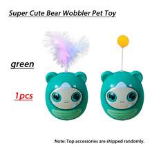 1pc Pet Cat Automatic Rolling Ping Pong Ball Toy, Self-Bouncing Boredom Relief Chew Resistant Teaser Wand, Battery-Free - Multicolor - View 15