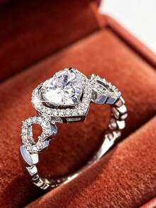 1枚可爱心形开口戒指，个性化珠宝，送给女朋友/情人节的百搭礼物 - 戒指 - 查看 4