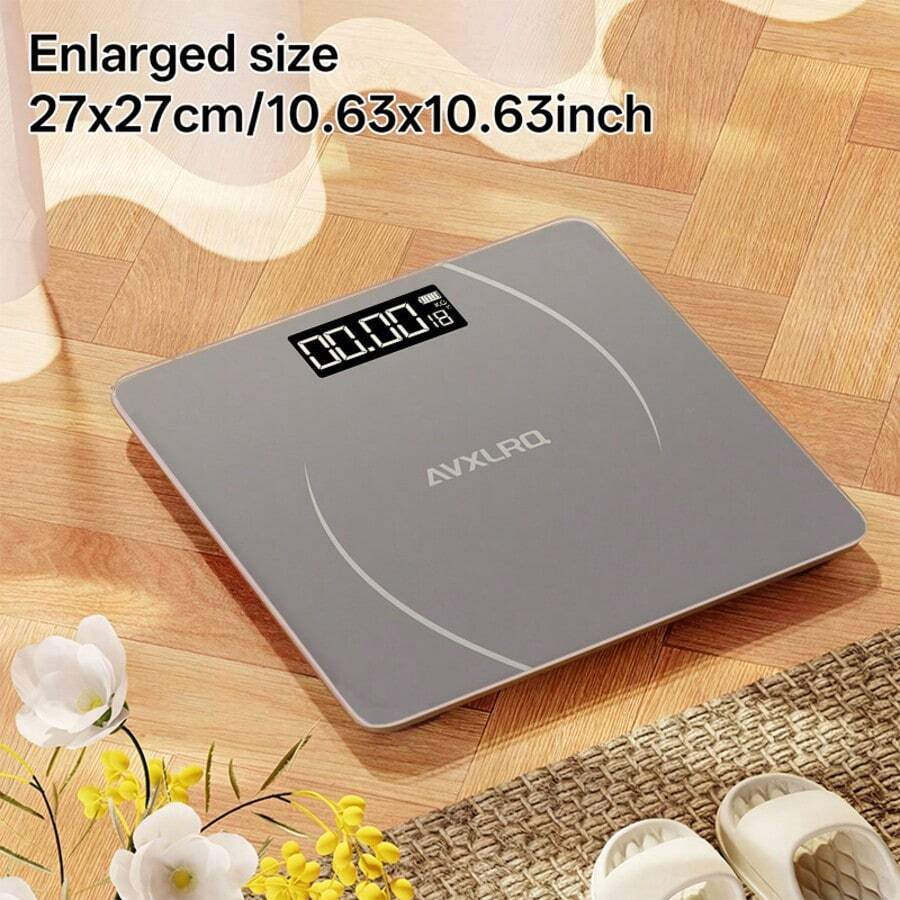AVXLRQ 396 Digital Bathroom Scale With LCD Display & Temperature Suitable For KG/, High-Precision Weight Scale With Indicator, Platform For Use, Body Weight Monitor For, Ultra-Wide Platform Electronic Scale - Simplified Version - View 1