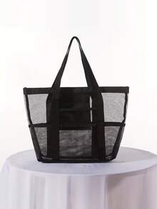 1pc Multi-Functional Beach Bag, Travel Holiday Handbag & Shoulder Bag, Mesh Drainage Swimming Bag, Large Capacity Storage Tote, Foldable Shopping Bag, Suitable For Both Men And Women - Multicolor - View 11