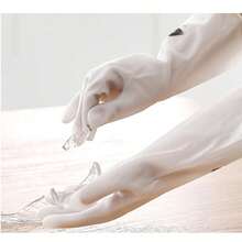 Reusable Long Sleeve Rubber Gloves For Dishwashing, Kitchen & Pet Cleaning - Food PVC Material - Other - View 7
