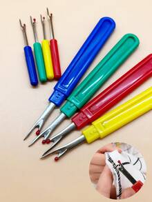 9pcs Seam Ripper Set, Includes 4 Large Colorful Seam Rippers, 4 Small Seam Rippers, And 1 Purple Safety Scissors With Protective Cover, Precise For Removing Excess Threads And Old Stitches On Knitting, Embroidery, And Fabrics - Thread Puller Kit - View 7
