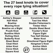 27 Common Knot Tutorial Instruction Cards, Outdoor Knot Reference Guide - Suitable For Various Knots, Comes With Mini Storage Buckle. Perfect For Emergency Kits, Sailing, Camping And Emergency Situations, Great Gift For Outdoor Adventures. - A - View 10