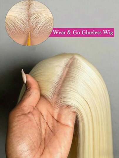 613 Blonde Lace Front Wig Brazilian Human Hair Straight Pre Plucked Hairline 4x4 Transparent Glueless Lace Closure Wigs Human Hair For Women 150 Density