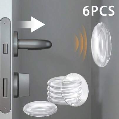 6 miếng đệm silicon mềm bảo vệ tay nắm cửa, thảm chống va chạm cho đồ nội thất và tủ lạnh, miếng đệm bảo vệ tay nắm cửa.