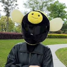 New Cute Bee Plush Helmet Cover Anti-Scratch Warm Helmet Protector For Full & Modular Helmets - Yellow - View 2